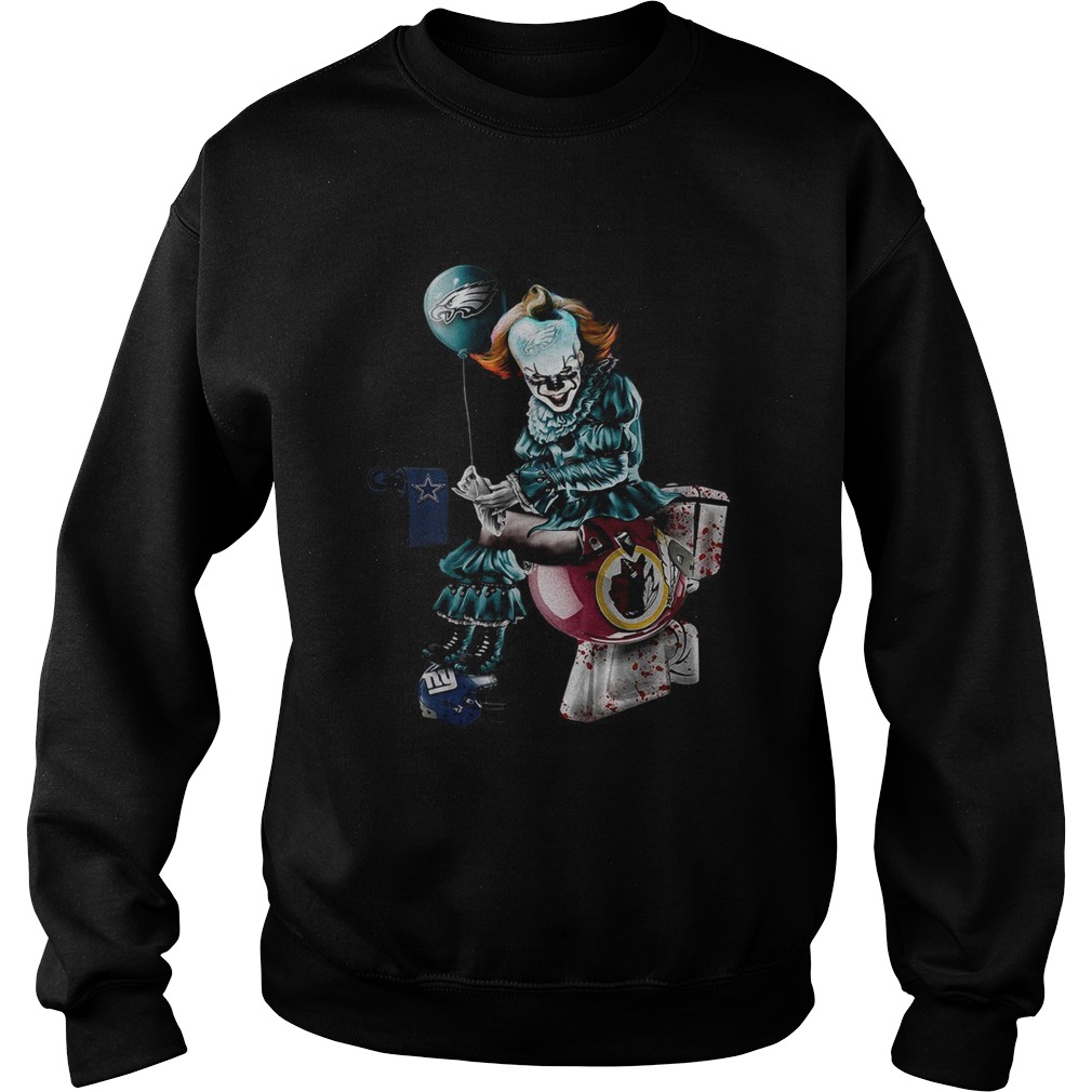 Pennywise Philadelphia Eagles Dallas Cowboys New York Giants and Washington Redskins toilet Sweatshirt