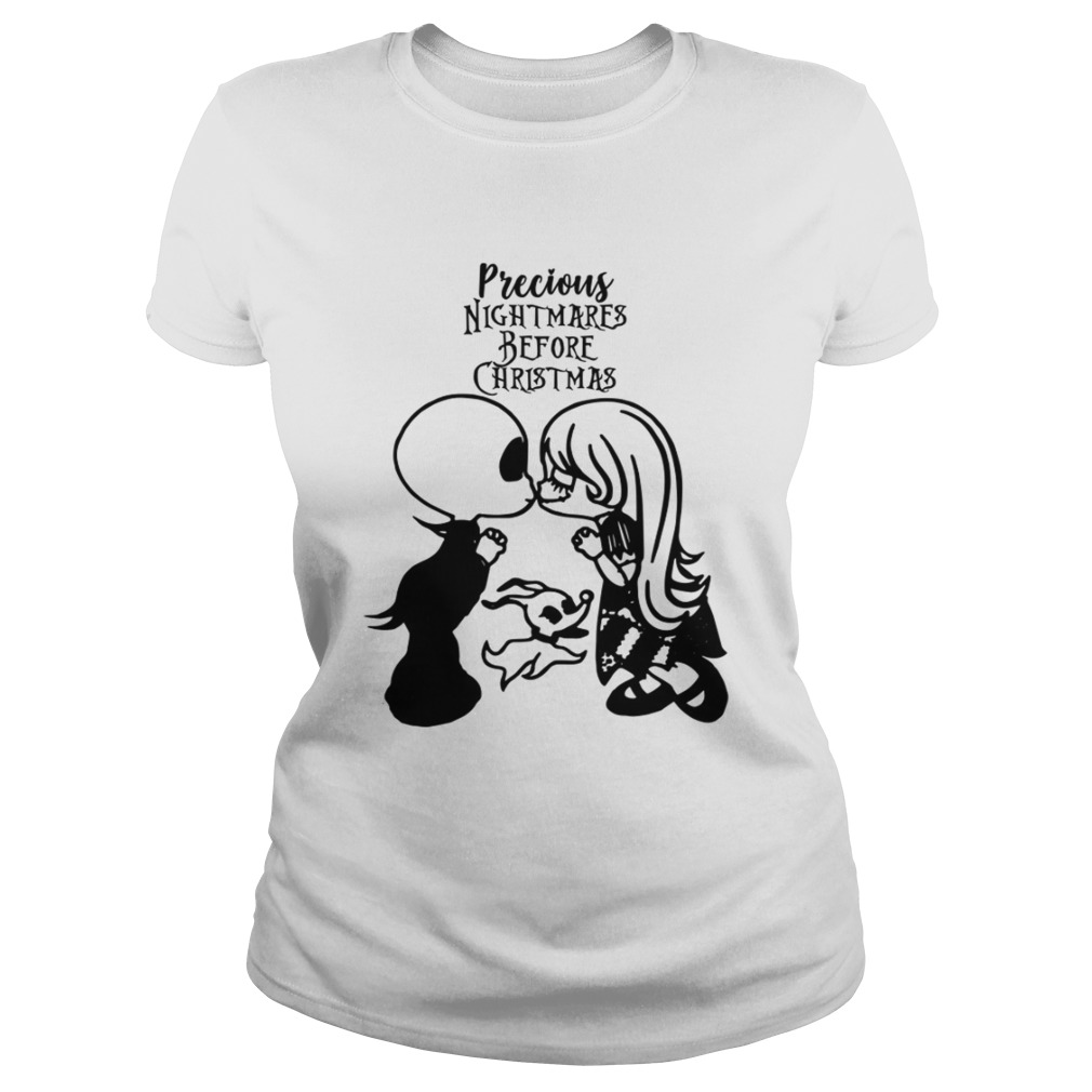 Precious Nightmares Before Christmas Kissing JackSally Funny Shirt Classic Ladies