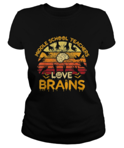 Pretty Vintage Middle School Teachers Love Brains Halloween s Classic Ladies