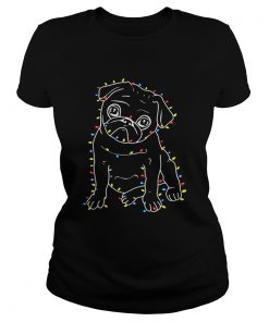 Pug Christmas lights xmas  Classic Ladies