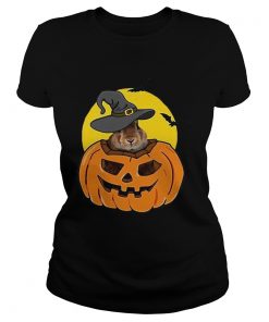 Rabbit in pumpkin wearing witch hat Halloween  Classic Ladies