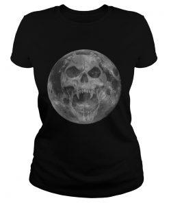 Scary Devil Skull Moon Horror Halloween Gifts for Men Women TShirt Classic Ladies