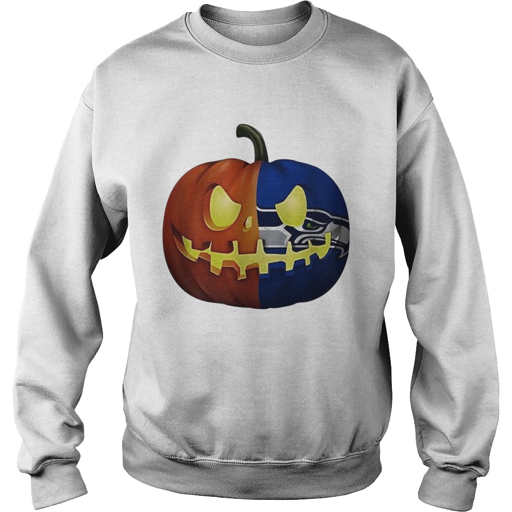 Seattle Seahawks pumpkin Halloween Sweatshirt