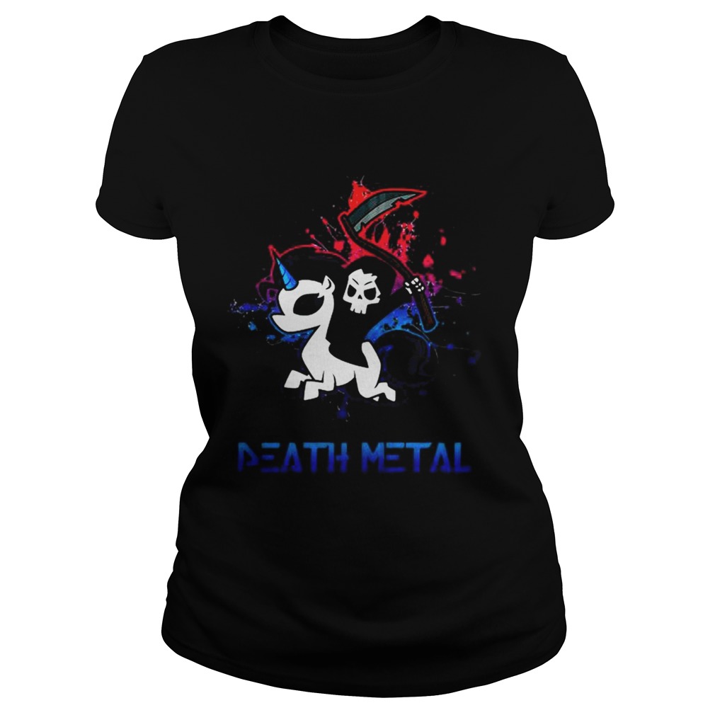 Skeleton riding death metal unicorn Classic Ladies