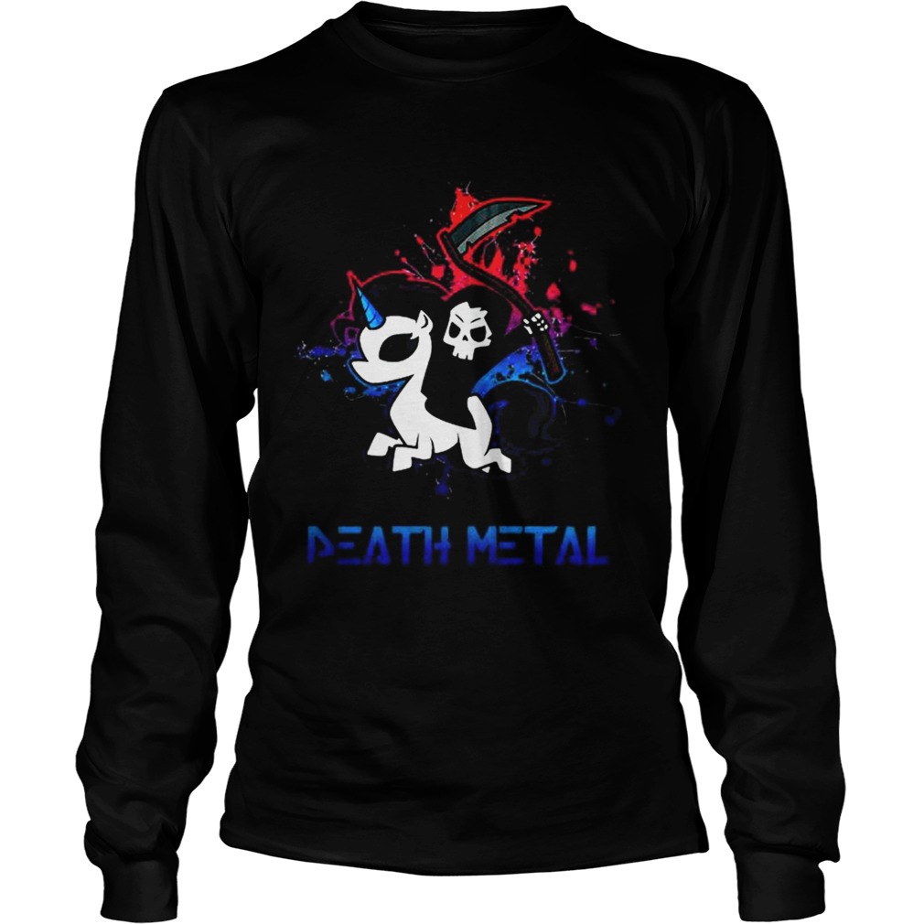 Skeleton riding death metal unicorn LongSleeve