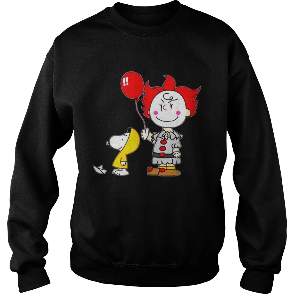 Snoopy and Charlie Brown Pennywise IT Halloween Sweatshirt