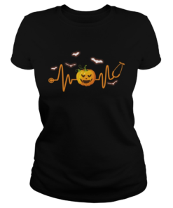 Stethoscope Pumpkin Funny Nurse Halloween Costume TShirt Classic Ladies