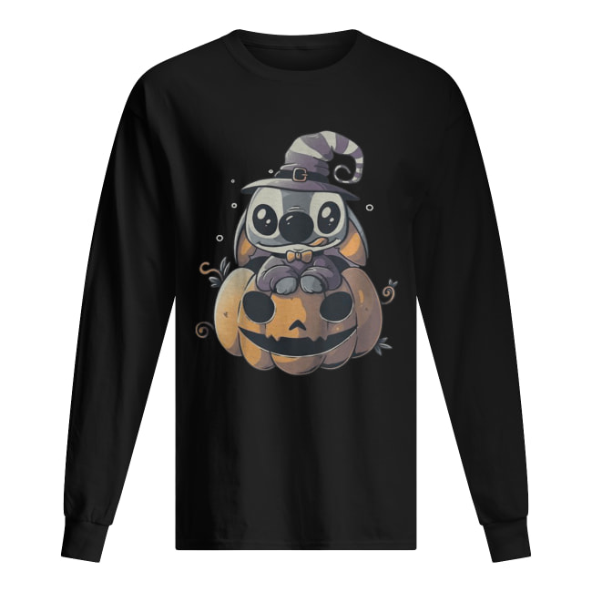 Stitch Pumpkin Halloween Long Sleeved T-shirt 