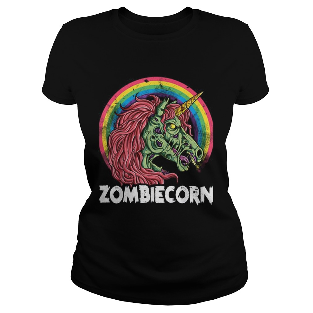 Top Zombiecorn Zombie Unicorn Halloween Women Rainbow Classic Ladies