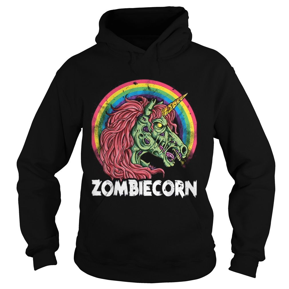 Top Zombiecorn Zombie Unicorn Halloween Women Rainbow Hoodie