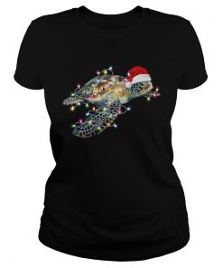 Turtle with Chirstmas hat and light  Classic Ladies