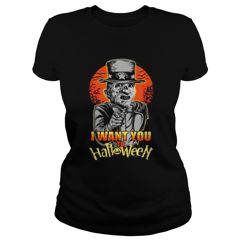 Uncle Sam Freddy Krueger I want you to Halloween Classic Ladies