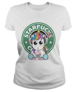 Unicorn listening to music drink Starbucks coffee  Classic Ladies