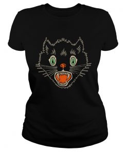 Vintage Halloween Scary Black Cat Horror  Classic Ladies