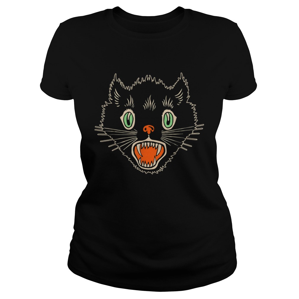 Vintage Halloween Scary Black Cat Horror Classic Ladies