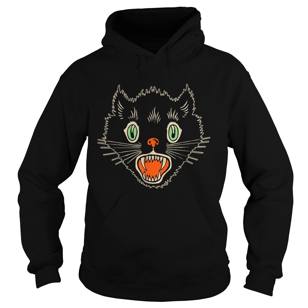 Vintage Halloween Scary Black Cat Horror Hoodie