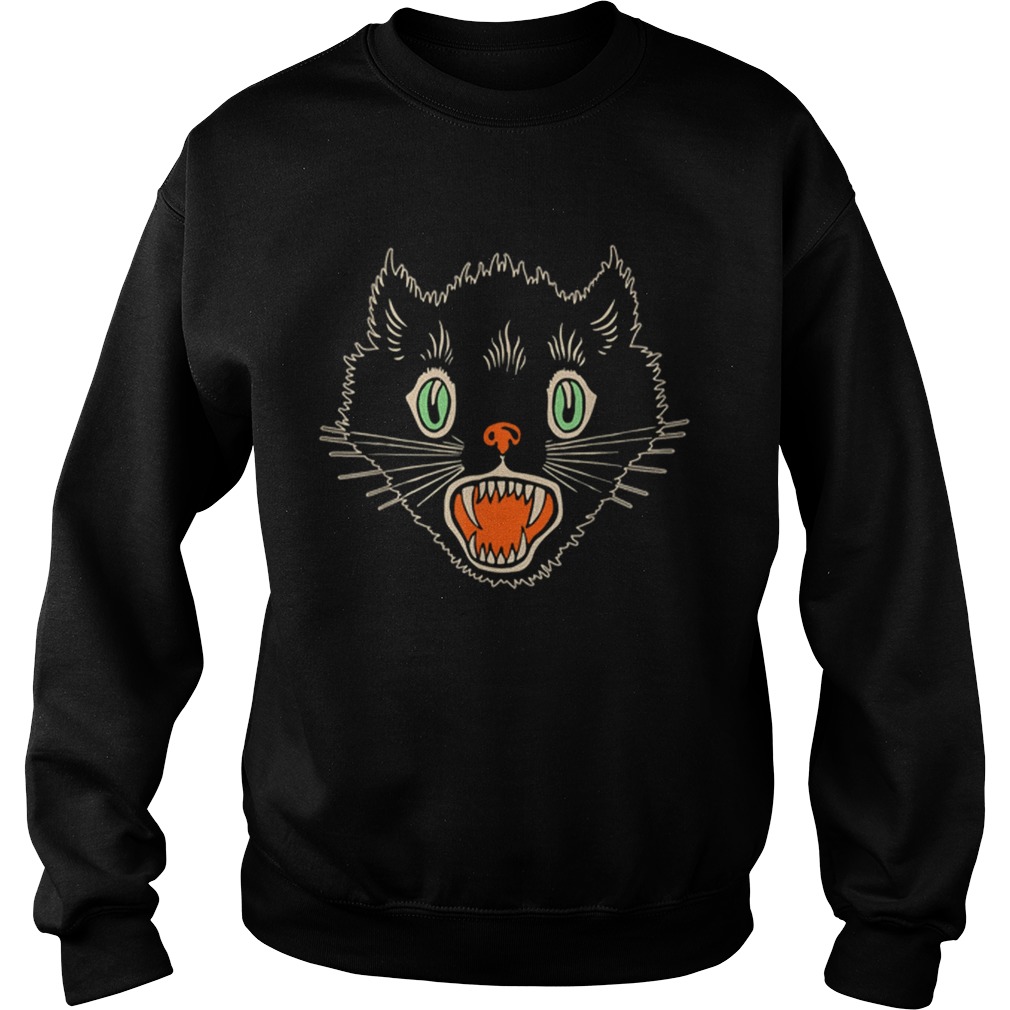 Vintage Halloween Scary Black Cat Horror Sweatshirt