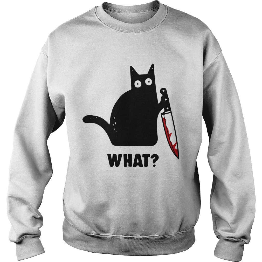 What Black cat hold knife Sweatshirt