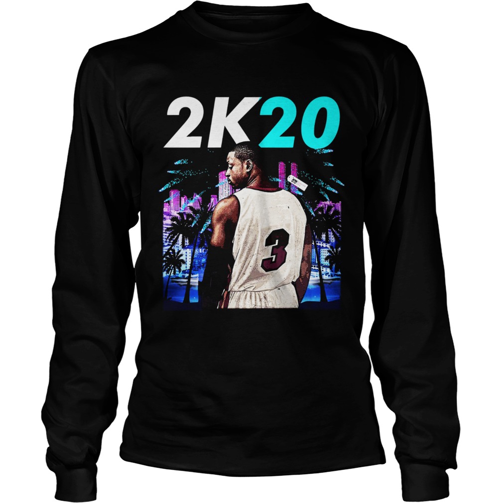 Wintertee 2K20Wade 3 Miami Basketball Jersey for Shirt LongSleeve