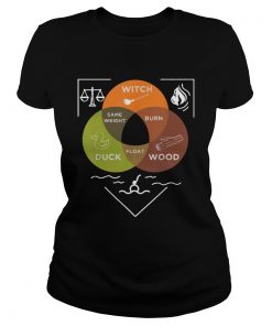 Witch Duck Wood Same Weight Made Of Wood Burn Float Halloween Shirts Classic Ladies