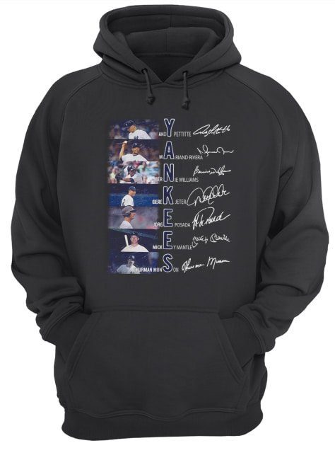 Yankees Andy Pettitte Mariano Rivera Bernie Williams signature Unisex Hoodie