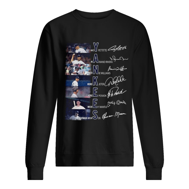 Yankees Andy Pettitte Mariano Rivera Bernie Williams signature Unisex Sweatshirt