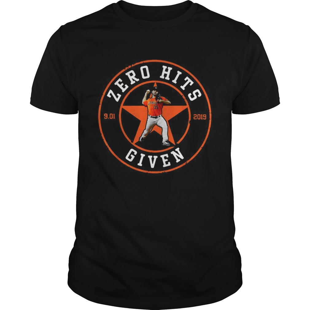 Zero Hits 9 01 2019 given Houston Astros shirt