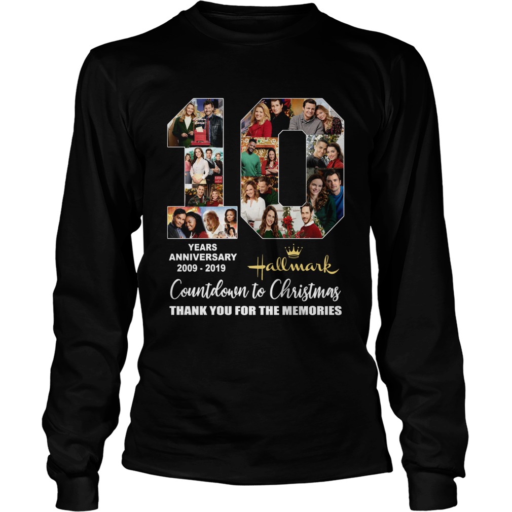 10 years anniversary Hallmark 2009 2019 Countdown to Christmas LongSleeve