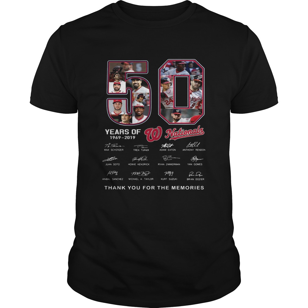 50 Years of Washington Nationals thank you for the memories signature shirt