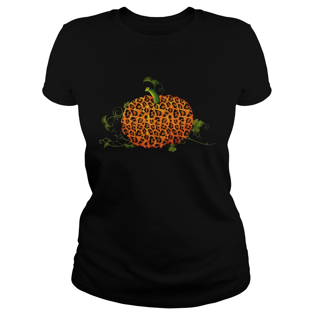 Animal Leopard Pumpkin Fall Autumn Halloween Gift TShirt Classic Ladies