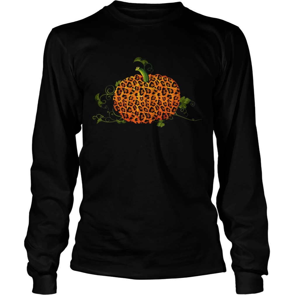 Animal Leopard Pumpkin Fall Autumn Halloween Gift TShirt LongSleeve