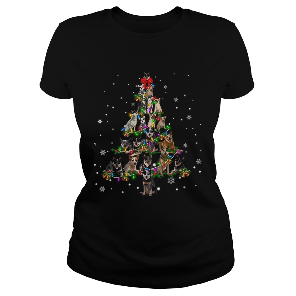 Australian cattle dog Christmas Tree TShirt Classic Ladies