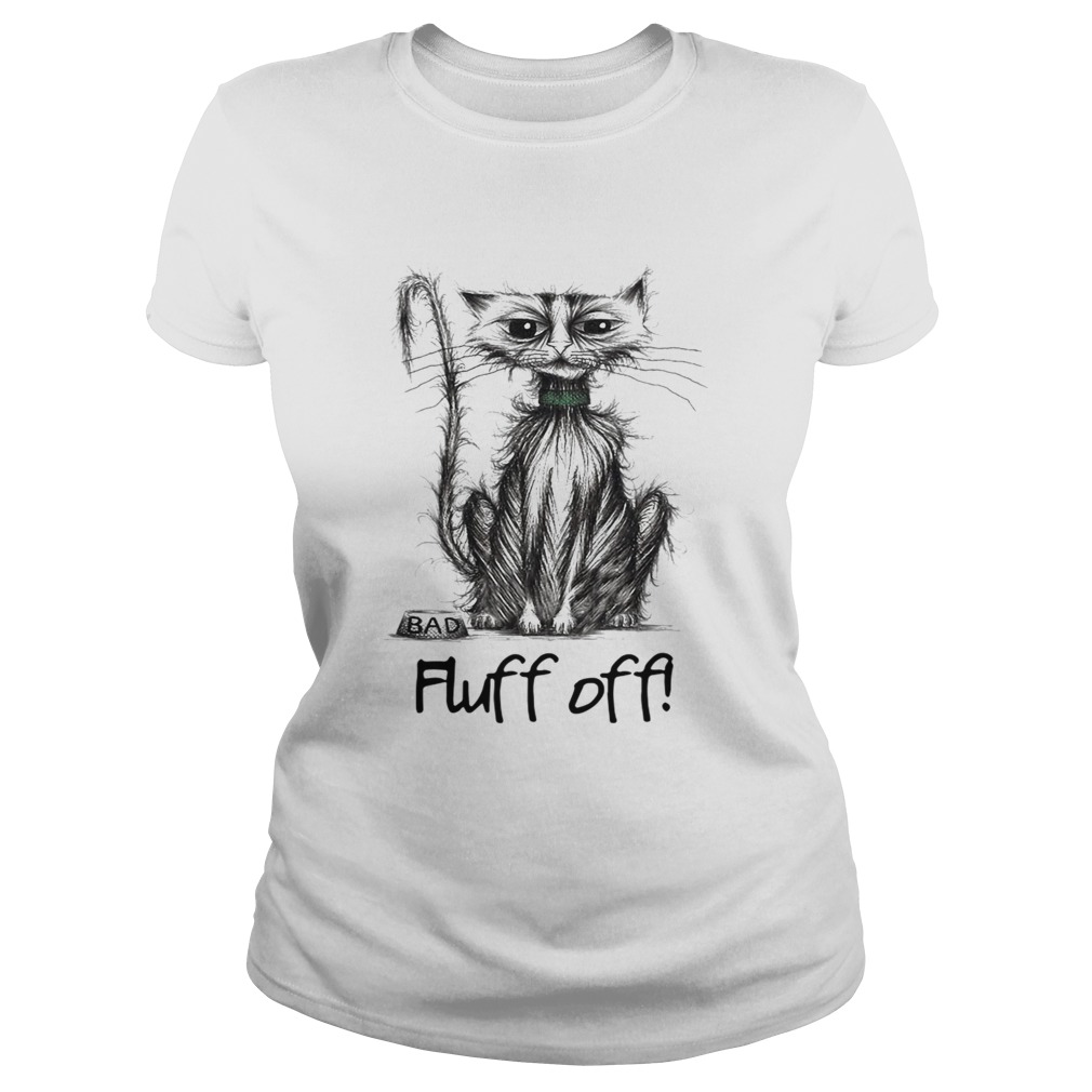 Back Cat Fluff Off TShirt Classic Ladies