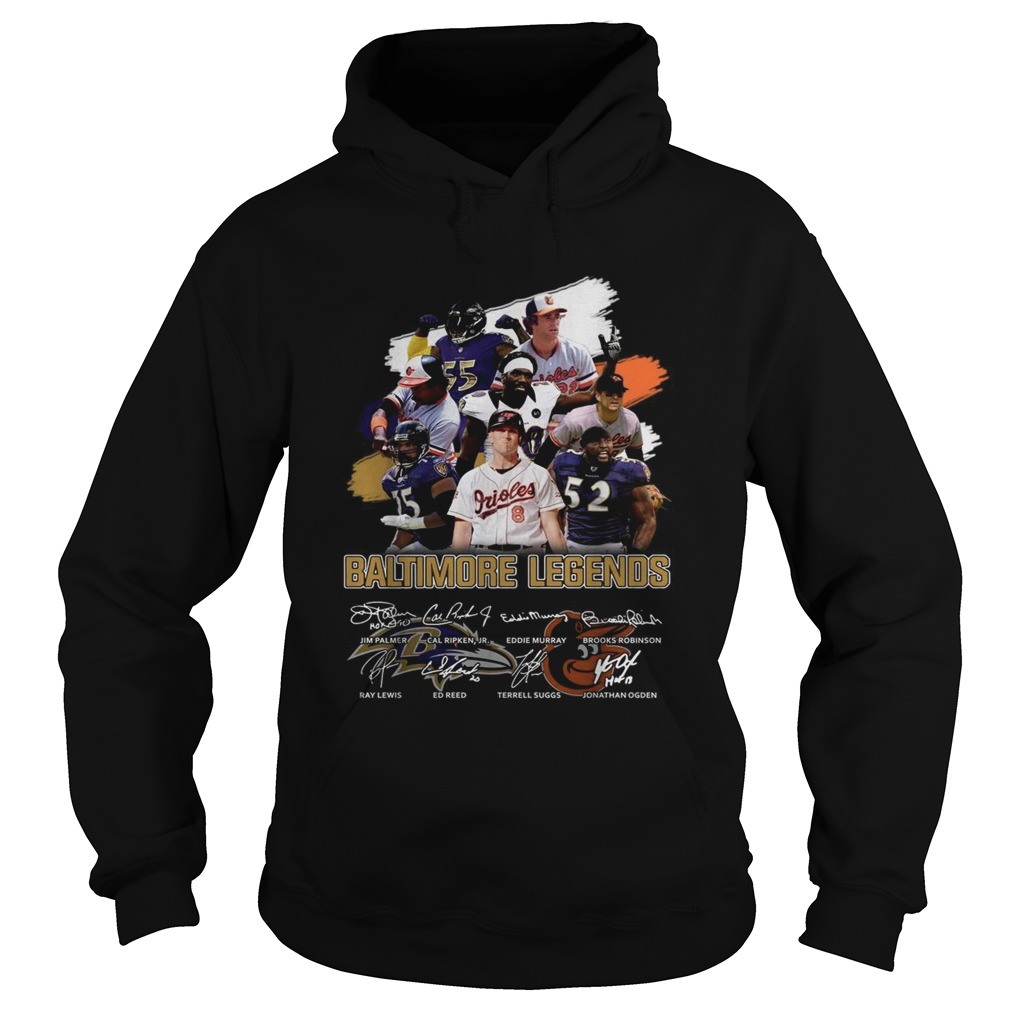 Baltimore Ravens Legends team player signatures Hoodie