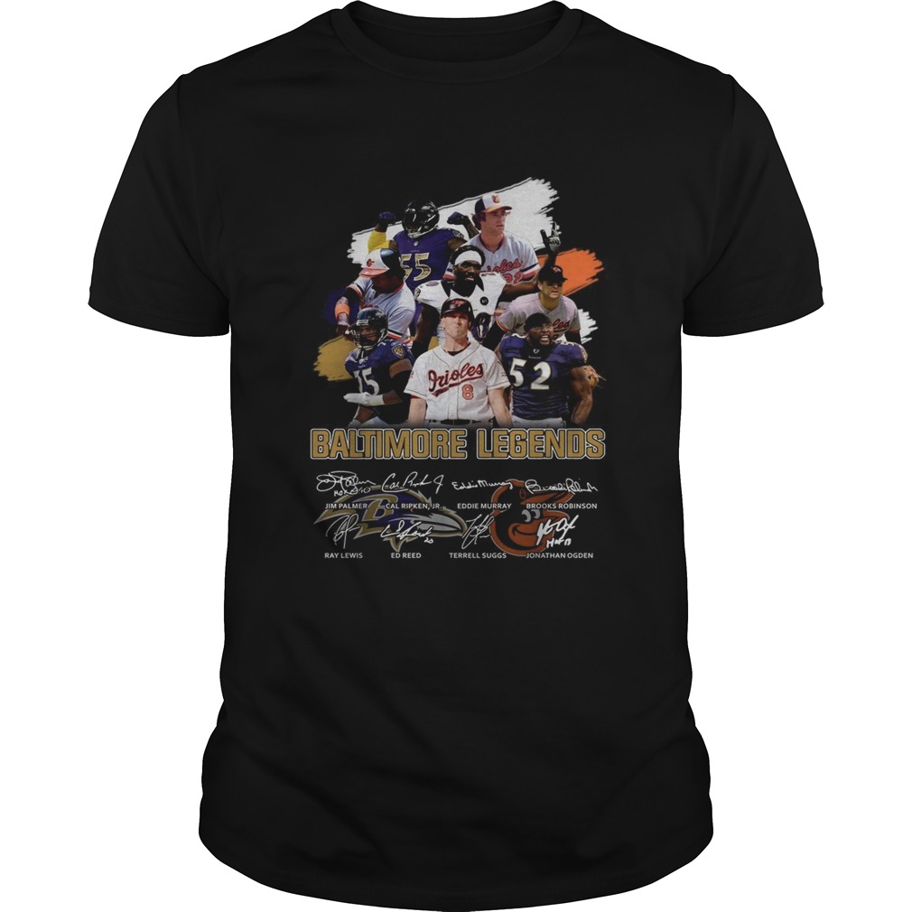 Baltimore Ravens Legends team player signatures shirt