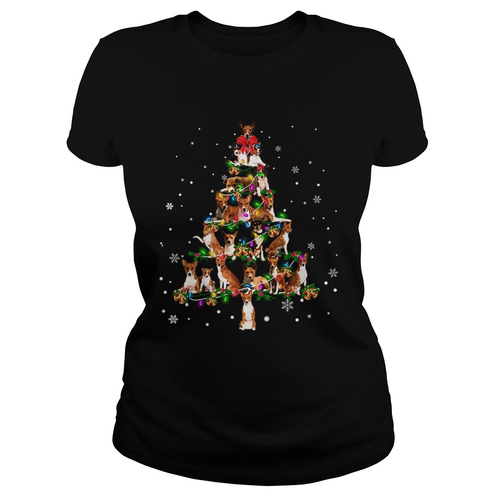 Basenji Christmas Tree TShirt Classic Ladies