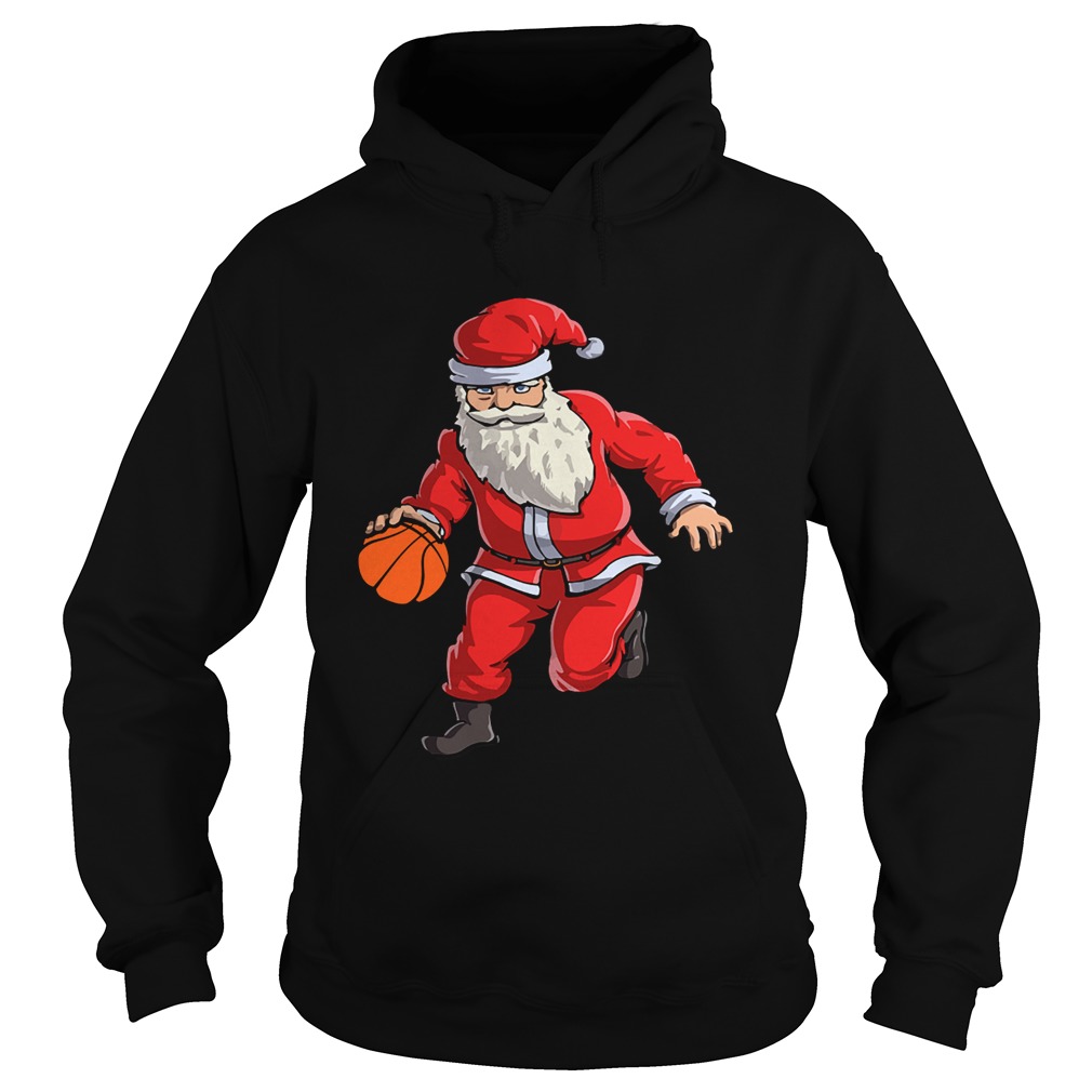 Basketball Santa Funny Christmas Gift with Hat Ball Sport TShirt Hoodie