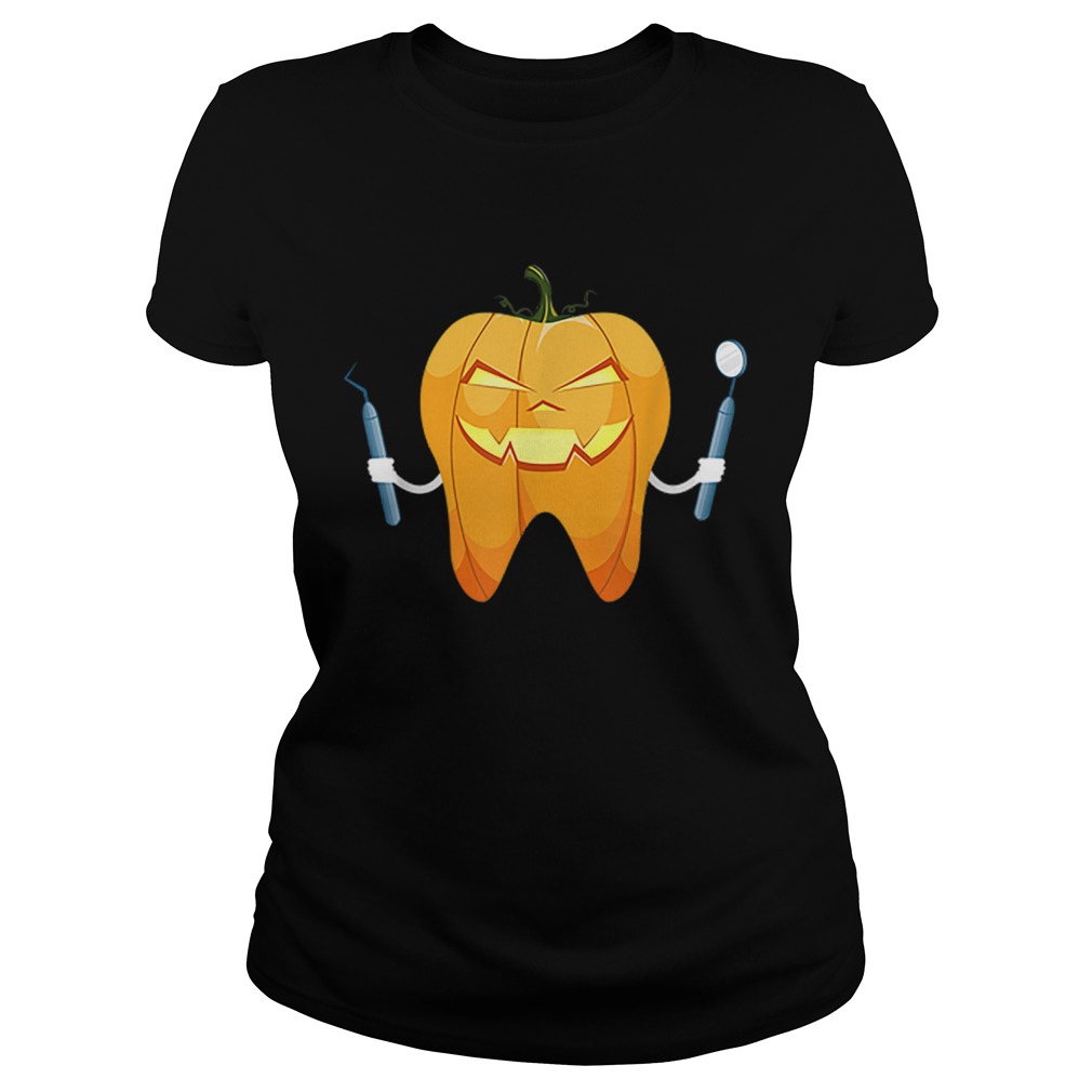 Beautiful Dentist Halloween Night Pumpkin Scrubs Scary Gift Classic Ladies