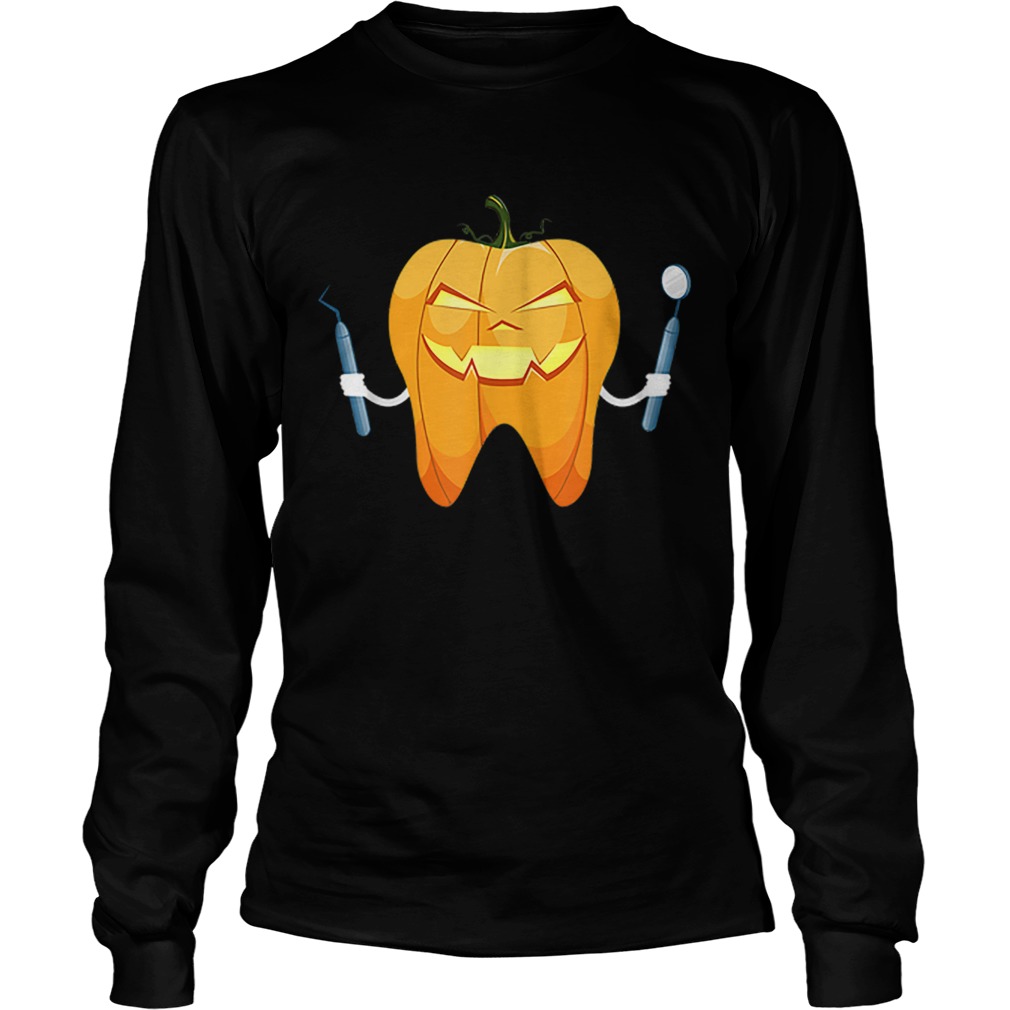 Beautiful Dentist Halloween Night Pumpkin Scrubs Scary Gift LongSleeve