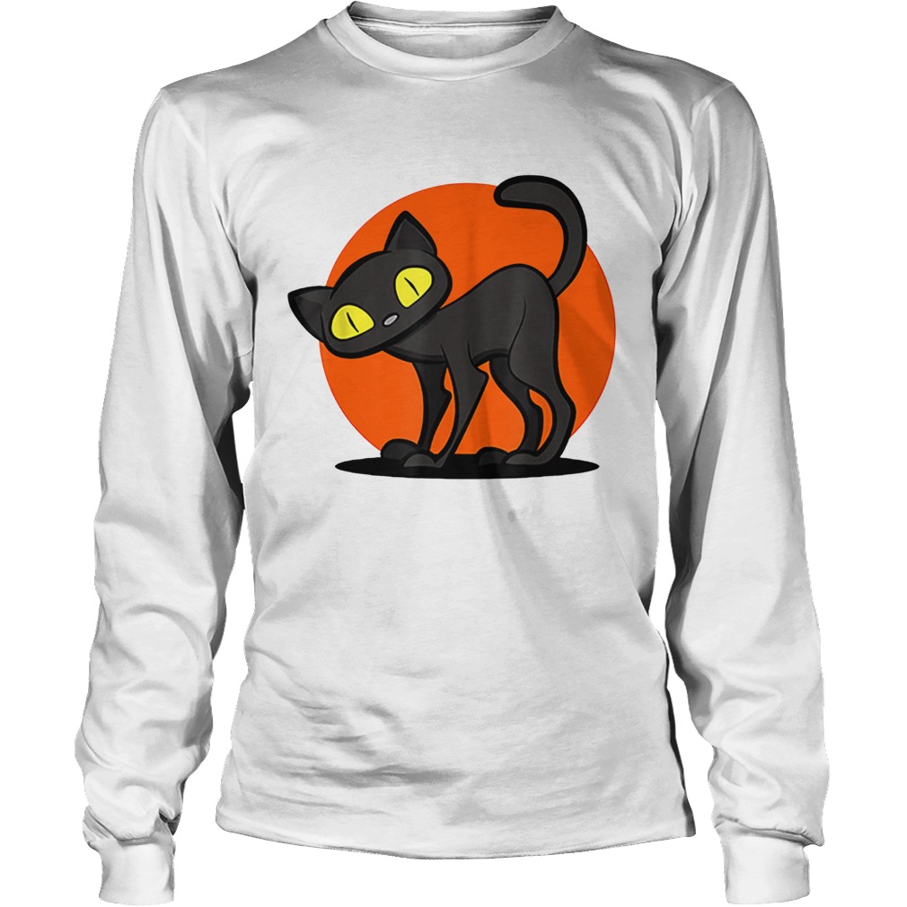 Beautiful Scary Halloween cute Black Cat Women Men Kids Gift LongSleeve