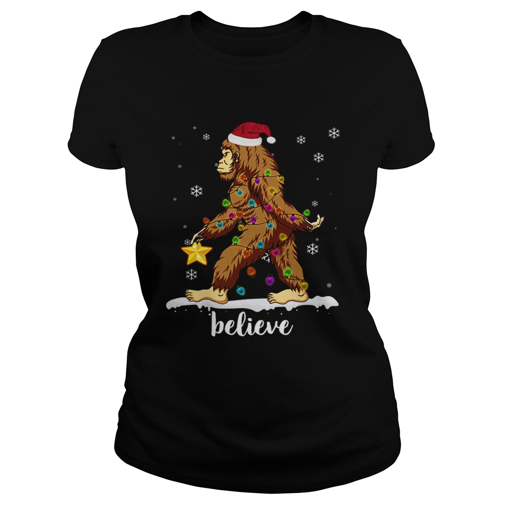 Bigfoot Christmas Tree Believe T Classic Ladies