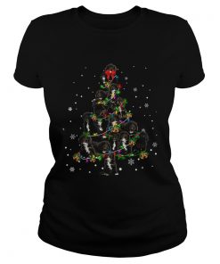 Black Cockapoo Christmas Tree TShirt Classic Ladies