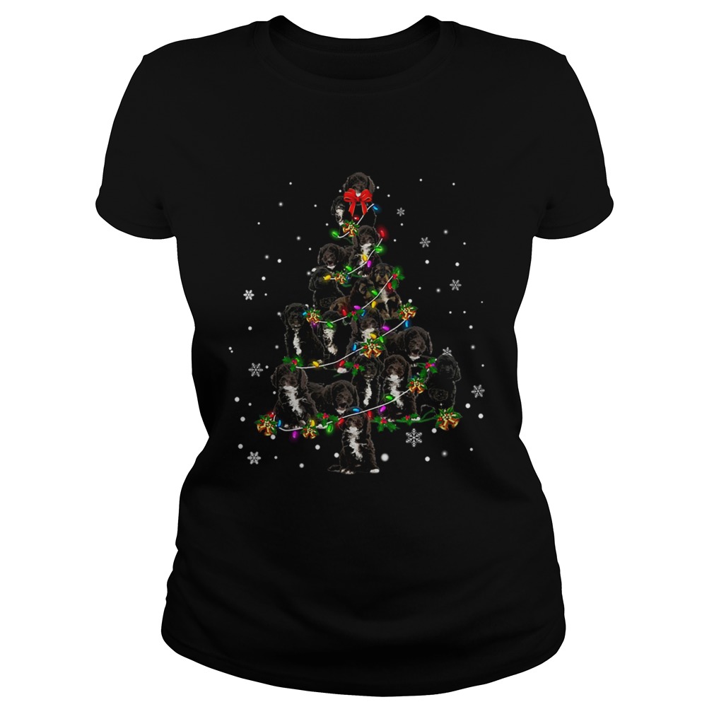 Black Cockapoo Christmas Tree TShirt Classic Ladies