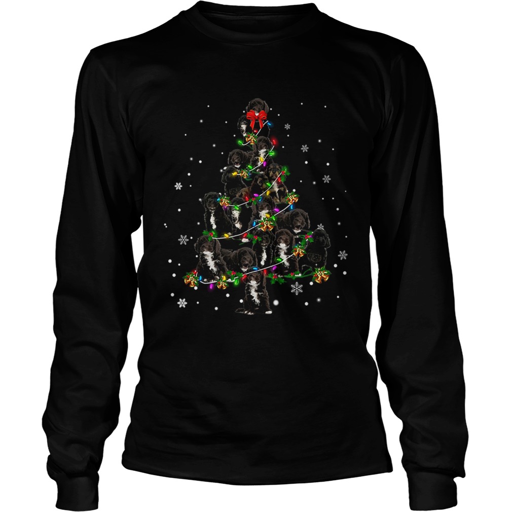 Black Cockapoo Christmas Tree TShirt LongSleeve