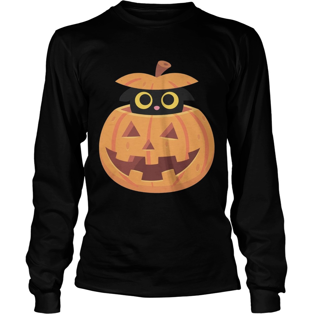 Black Kitten in the Pumpkin T LongSleeve