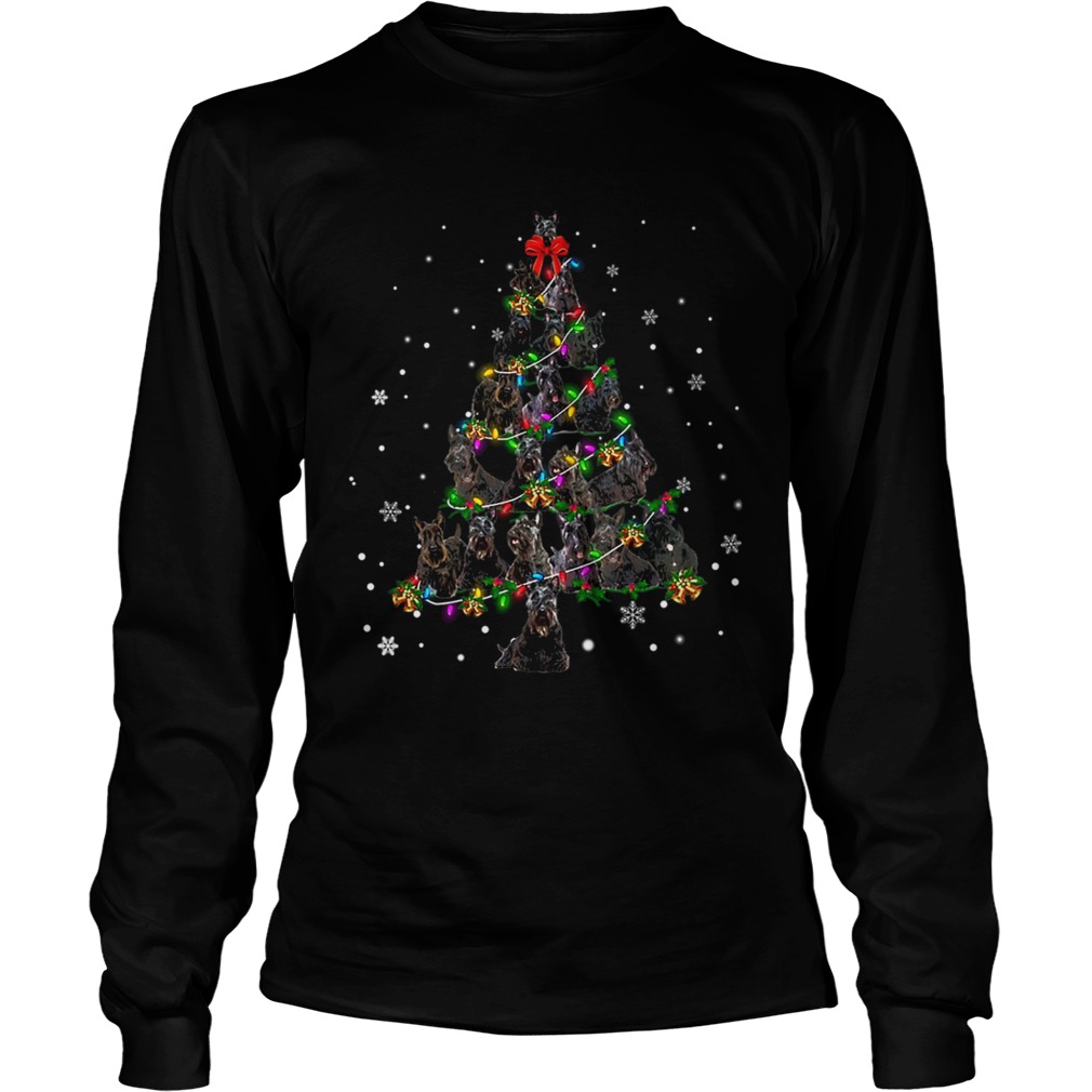 Black Scottie Christmas Tree TShirt LongSleeve