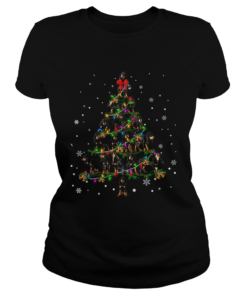 Black and Tan Coonhound Christmas Tree TShirt Classic Ladies