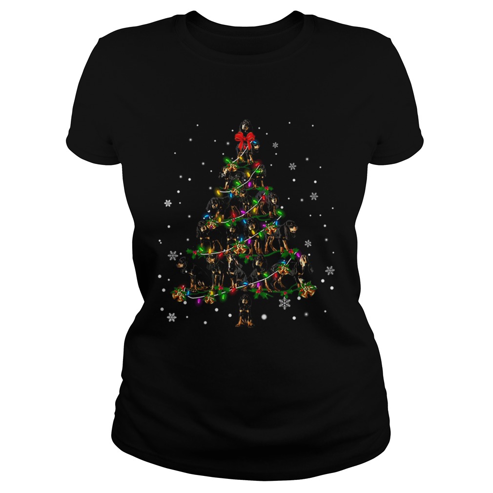 Black and Tan Coonhound Christmas Tree TShirt Classic Ladies