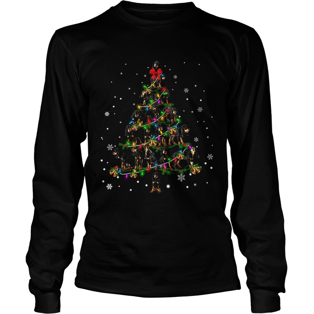 Black and Tan Coonhound Christmas Tree TShirt LongSleeve