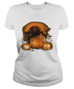 Black cat pumpkins halloween  Classic Ladies